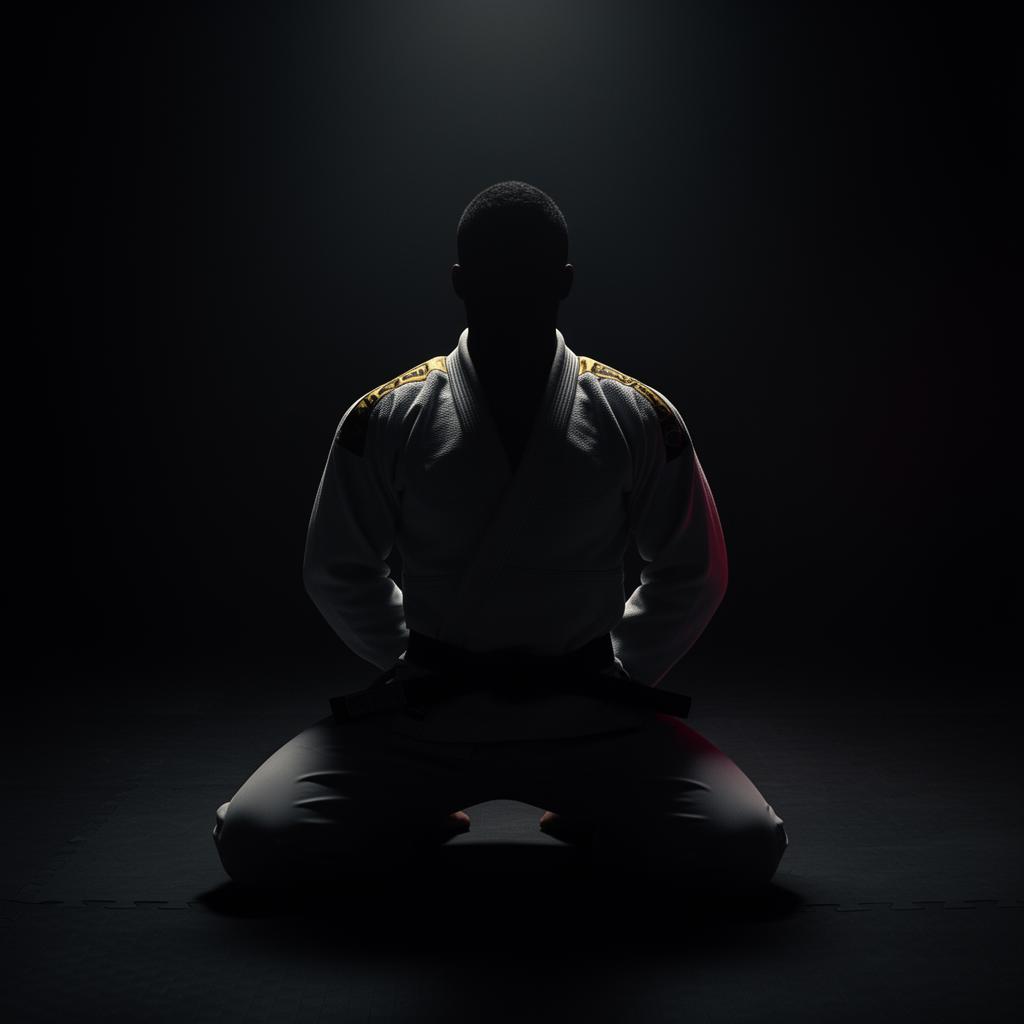 BJJ fighter silhouette portrait