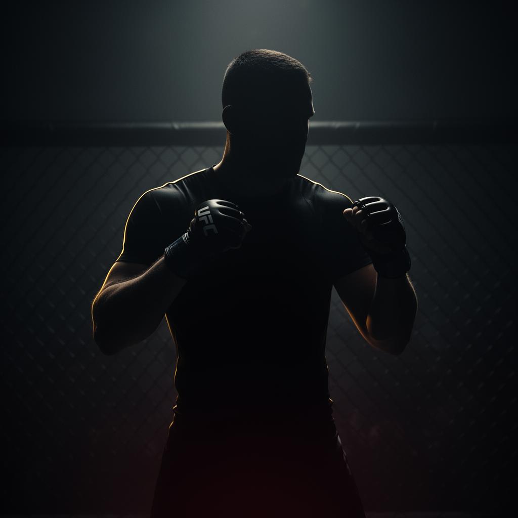 MMA fighter silhouette portrait